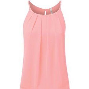 ⭐ Dusty Pink Pleated Keyhole-Back Tank  | Lg ⭐